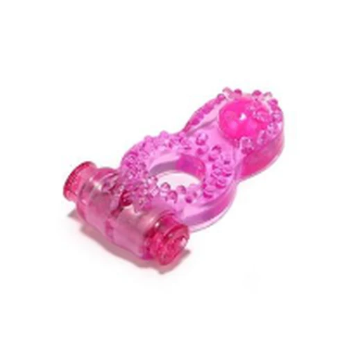 Anillo Pene Vibrador Retardante Rosa Doble Estimulo Anal Clitoris