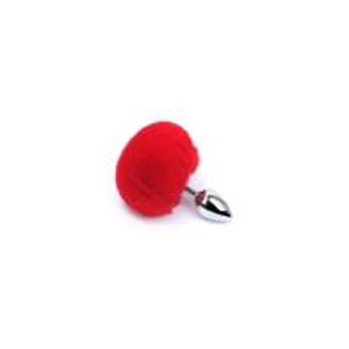 Fibras Plug Anal Cola De Conejo Roja Y Blanca 7 Cm