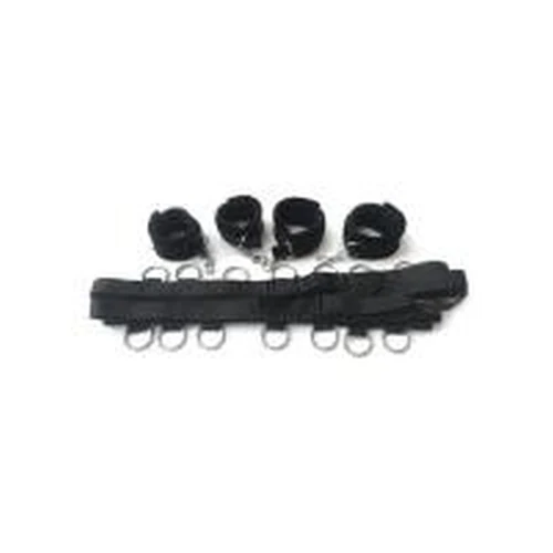 Set Bondage Restriccion Correas Negro Grilletes Cama BDSM