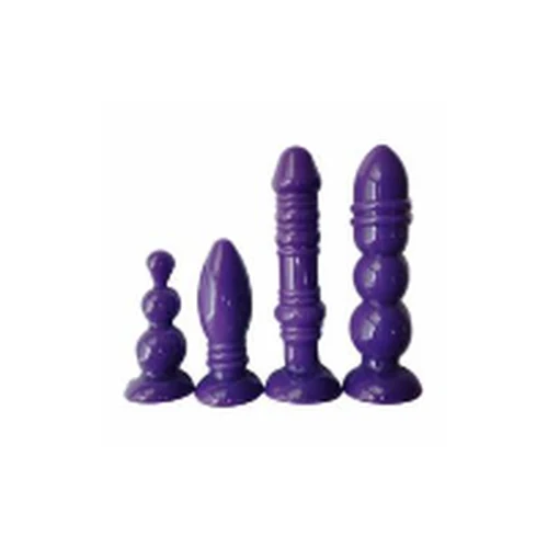 Kit Plug Butt Masajeador Anal Violeta Vaginal Próstata 4 Ud