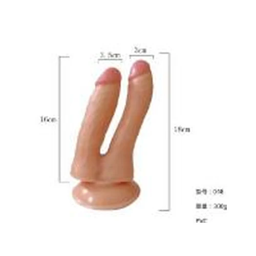Dildo Doble Pene Realista Vaginal y 30x180mm Beige Anal Penetración