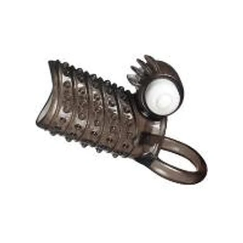 Anillo Vibrador Funda Manga Para 107 mm Negro Trans Pene Texturizada