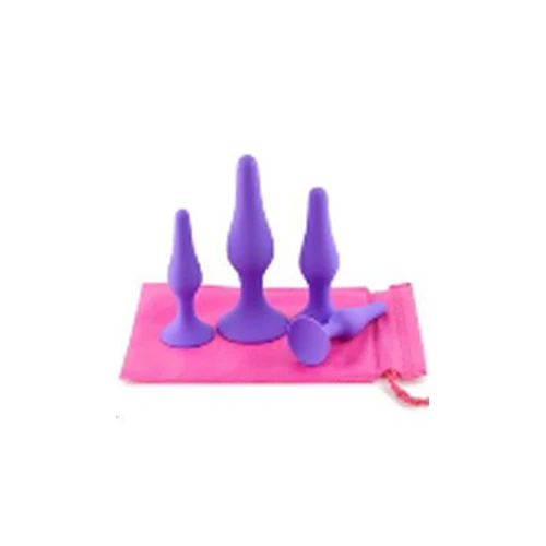 Kit Plugs Masajeador Anal Vaginal Próstata Silicona 4 Ud