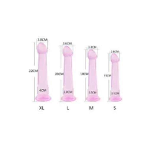 Dildo Dilatador Vaginal Anal Liso Rosa Glande 18cm