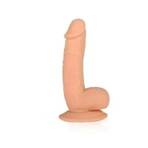 Consolador Dildo Realista Ventosa Negro - Beig Piel Escroto 15 Cm
