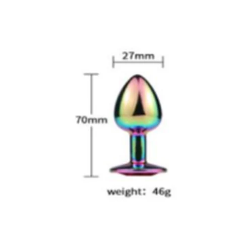 Plug Anal Arcoiris Enjoyado Acero Multicolor Cristal 7 cm