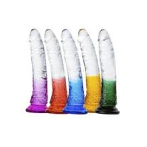 Dildo Gel Transparente Color Efecto Degradado 21 cm