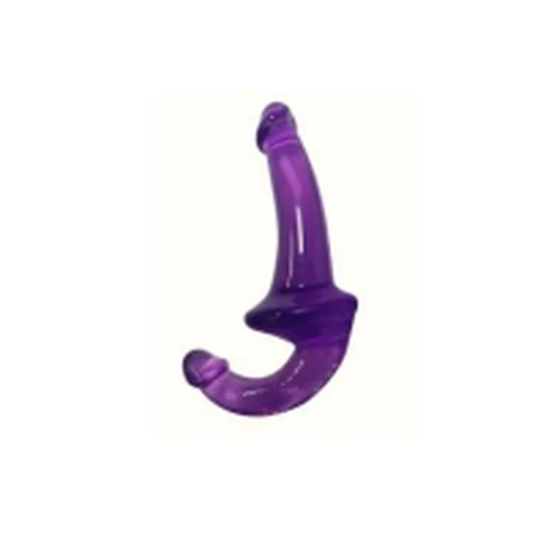 Dildo Doble Punta Penetración Violeta Strapless Punto G
