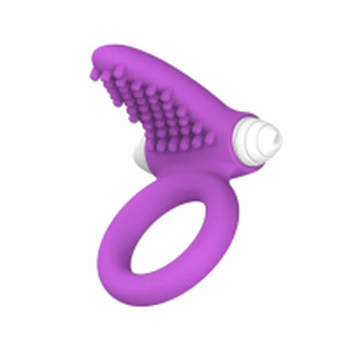 Anillo Con Lengua Para Pene Violeta Vibración Clitoris Tongue Ring