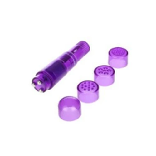 Estimulador Masajeador Clitoris 4 Violeta Puntas Intercambiables