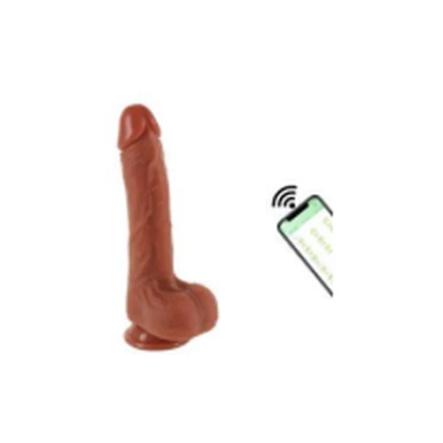 Dildo Vibrador Y Empuje Realista Con Calor 20 cm Celular App