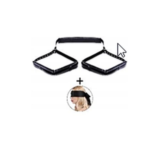 Kit BDSM Con Antifaz Soporte Negro Cuello y Correas Para Piernas