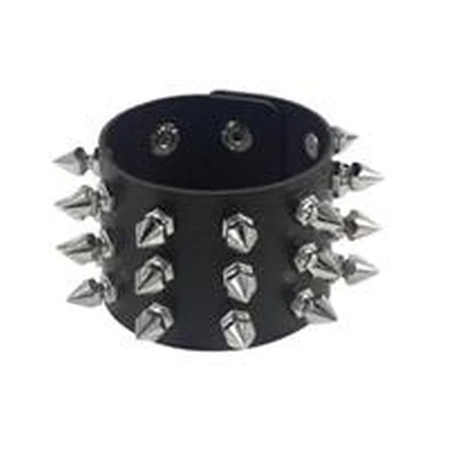 Pulsera Simil Cuero Punk Rock BDSM Juego Rol Bondage