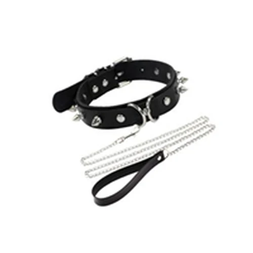 Collar Gargantilla Tachas Y Cadena Punk Rock BDSM Bondage