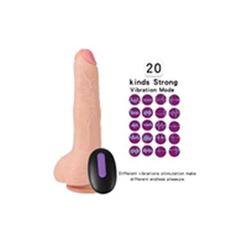 Vibrador Dildo Realista 20 Cm Control Inalambrico Recargable mAh Dildo Realista Con Control Calor Estira Vibrador USB 42 °C