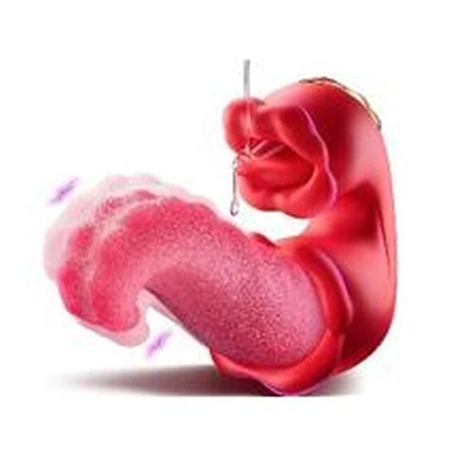 Vibrador Clítoris Estimulador Con Rojo Lengua Simulada Litio Modos de Lamido Vibrador Estimulador Con Bola Rojo Clítoris Punto G Doble Motor Litio