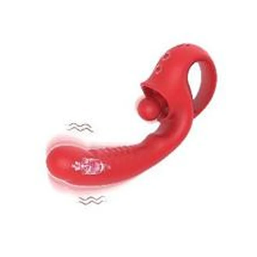 Vibrador Clítoris Estimulador Con Rojo Lengua Simulada Litio Modos de Lamido Vibrador Estimulador Con Bola Rojo Clítoris Punto G Doble Motor Litio