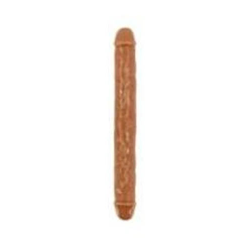 Dildo Doble Cabeza Flexible Largo Beige Recto Flexible