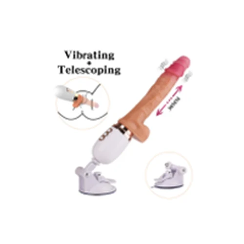 Dildo Vibrador Empuje Manos Libres Control Recargable Modos de Escalamiento Pechos de Silicona Realistas Senos Tipo Chaleco