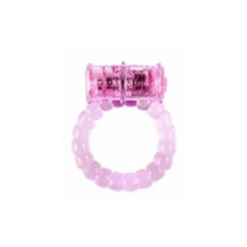 Anillo Con Vibrador Peneano Silicona Rosado Retraso Evacuación